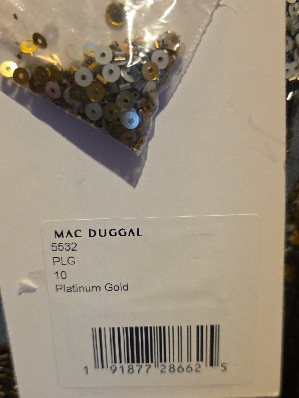 New Mac Duggal Silver-Gray Sequin Embellished Evening Gown with Gold Accents 10 - Picture 8 of 13